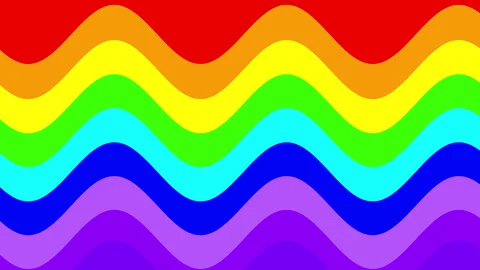 Rainbow Stripes Wave Animation Pattern Background Video 库存影片 346428663