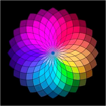 Rainbow style wheel. Color Creative Abstract Flower Stock Illustration