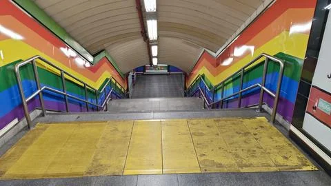 Rainbow in the Subway Stock Photos
