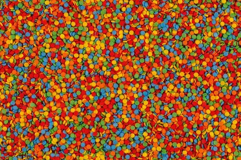 Rainbow sugar sprinkle dots, decoration for cake and seamless bakery texture Фото
