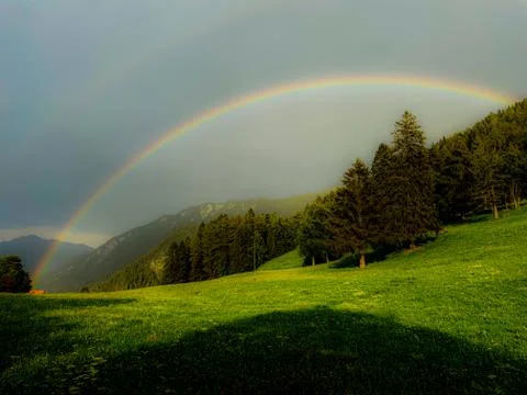 Rainbow in summer Stock Photos