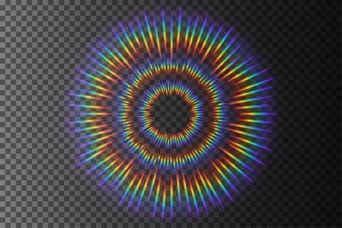 Rainbow Sunlight Effect, Isolated on Transparent Pattern, Vector Illustration Illustrazione stock