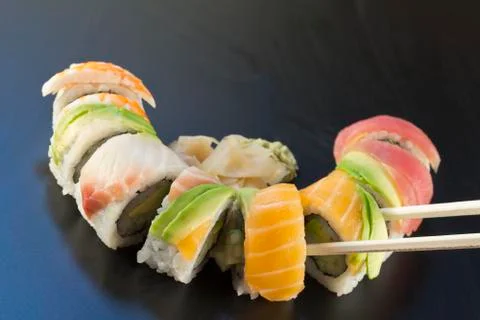 Rainbow Sushi Stock Photos