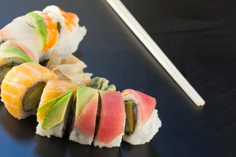 Rainbow Sushi Stock-Fotos