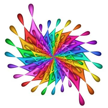 Rainbow Teardrop Pinwheel Stock Illustration