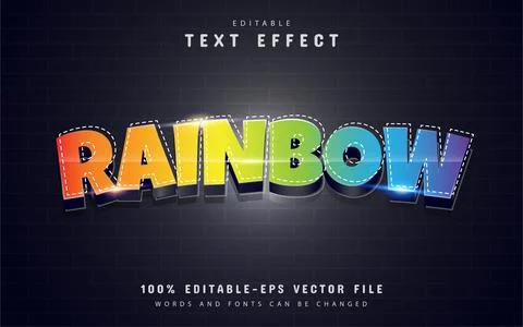 Rainbow text effect with a colorful gradient Stock Illustration