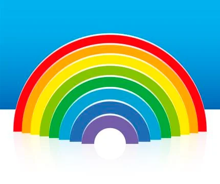 Rainbow Three Dimensional Reflexion Stock Illustration
