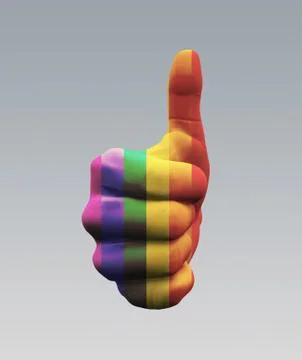 Rainbow Thumbs Up Stock Illustration