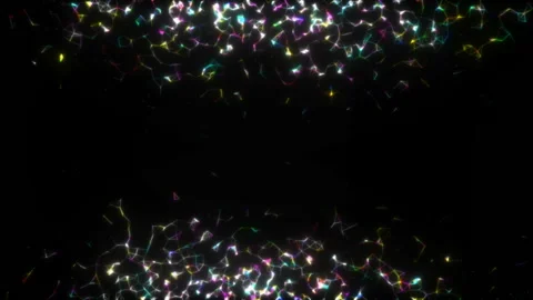 Rainbow thunderstorms at the top and bottom of the screen.Abstract technology Stock Footage 97512040