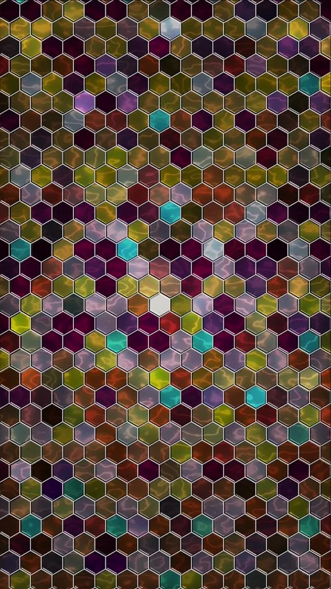 Rainbow Tiles Grid Glowing Wall Motion Background Stock Footage 272589929