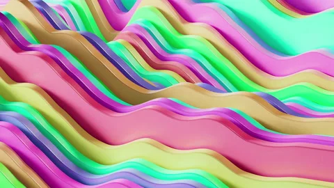 Rainbow toy waves alternately move, colorful background  Stock Footage 161178360