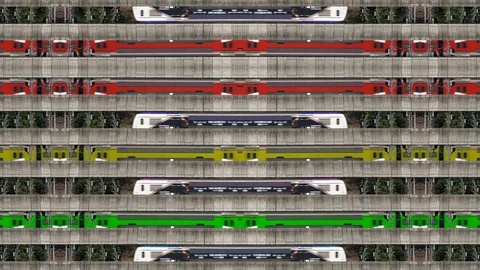 Rainbow Train Wall Loop Background Stock-Footage 108580334