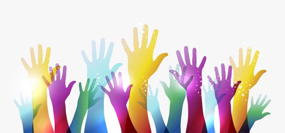 Rainbow transparency hands eps10 Stock Illustration