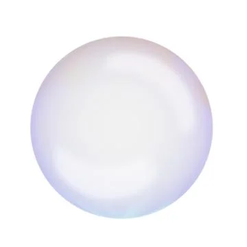 Rainbow transparent soap bubble isolated on white background. 3d abstract ill Illustrazione stock