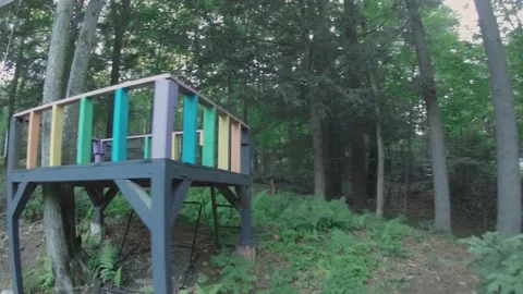 Rainbow Tree House Swing Video stock 201173159