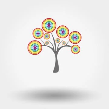 Rainbow tree Stock Illustration