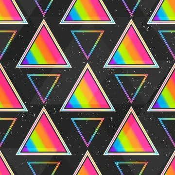 Rainbow triangle seamless pattern. Illustrazione stock