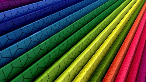 Rainbow triangles are spinning Stock Footage 105638912