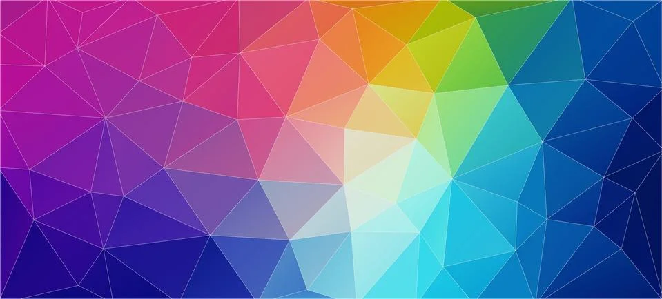 Rainbow triangles background. horizontal wallpaper. Stock Illustration