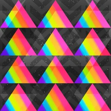 Rainbow triangles seamless pattern. Stock Illustration