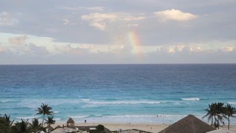A Rainbow in Tropical Ocean Stock Footage 88967043