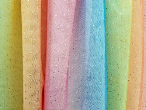 Rainbow tulle with sequins Stock Photos