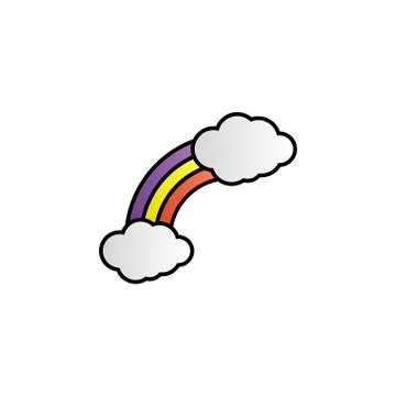 Rainbow, two clouds color gradient vector icon イラスト素材