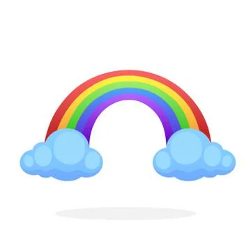 Rainbow with two clouds Stock Illustration