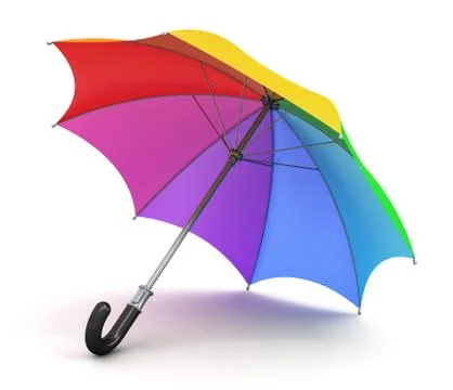 Rainbow umbrella Illustrazione stock