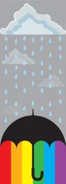 Rainbow Umbrella Illustrazione stock