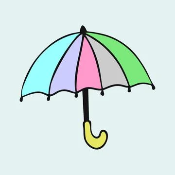 Rainbow umbrella Stock Illustration