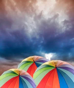 Rainbow umbrella Stock Photos