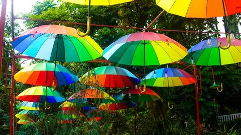 Rainbow Umbrella Foto stock