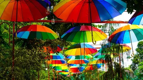 Rainbow Umbrella Stock Photos