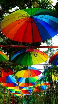 Rainbow Umbrella Stock Photos