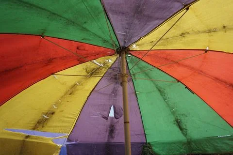 Rainbow umbrella Stock Photos