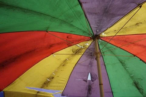 Rainbow umbrella Stock Photos