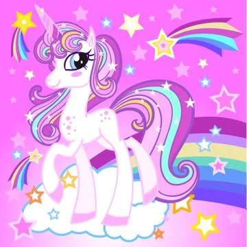 Rainbow unicorn. Stock Illustration