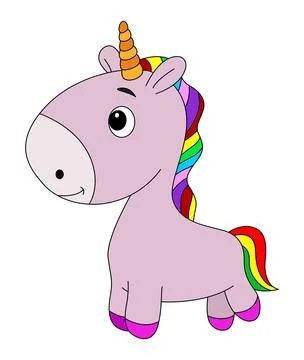 Rainbow unicorn is jumping vector illustration Stock Illustration