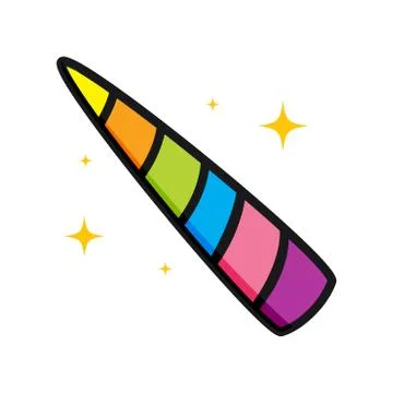Rainbow Unicorn's horn. Isolated Vector Illustration Stock Illustration