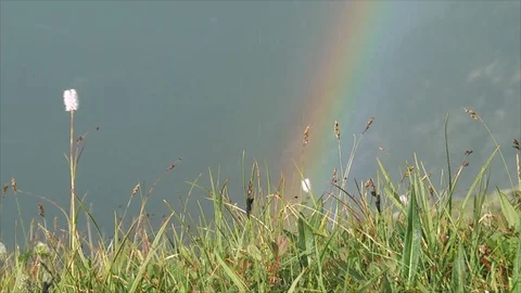 Rainbow in the valley Stock Footage 83696158