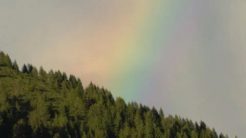 Rainbow in the valley Stock Footage 246835921