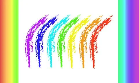 Rainbow vector chalk hatching with rainbow on white background Illustrazione stock