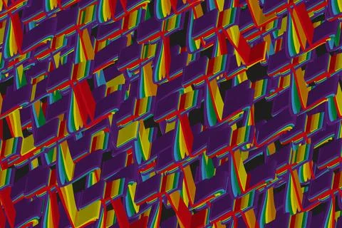 Rainbow Vector Isometric Background Seamless Pattern, 3D Illustration Stock Illustration