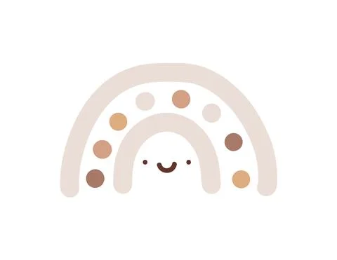 Rainbow Vector in scandinavian cartoon style isolated for kids. Cute boho Stock Illustration