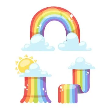 Rainbow vector set isolated Stock Illustration