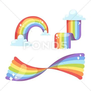 Rainbow vector set isolated Stock Illustration