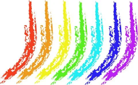 Rainbow vector shading with chalk on a white background Stock Illustration
