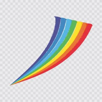 Rainbow vector, sky, cloud, red, orange, yellow, green, blue, navy, purple. Stock Illustration
