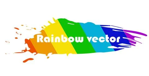 Rainbow vector smear splattered on a white background Stock Illustration